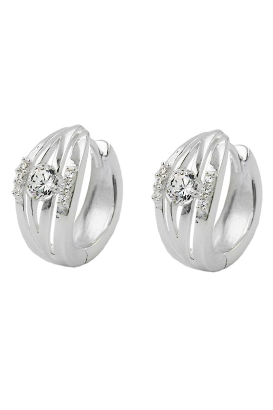 HOOP EARRINGS ZIRCONIA SILVER 925