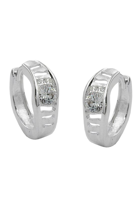 HOOP EARRINGS ZIRCONIA SILVER 925