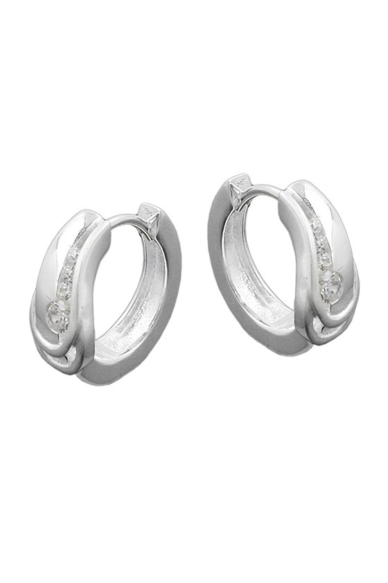 HOOP EARRINGS ZIRCONIA SILVER 925