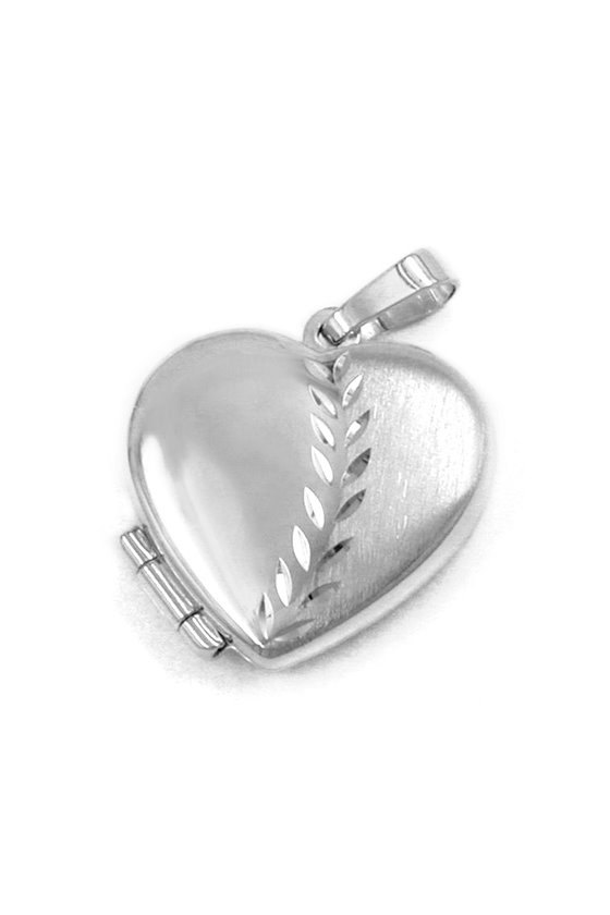 LOCKET HEART DIAMOND CUT SILVER 925