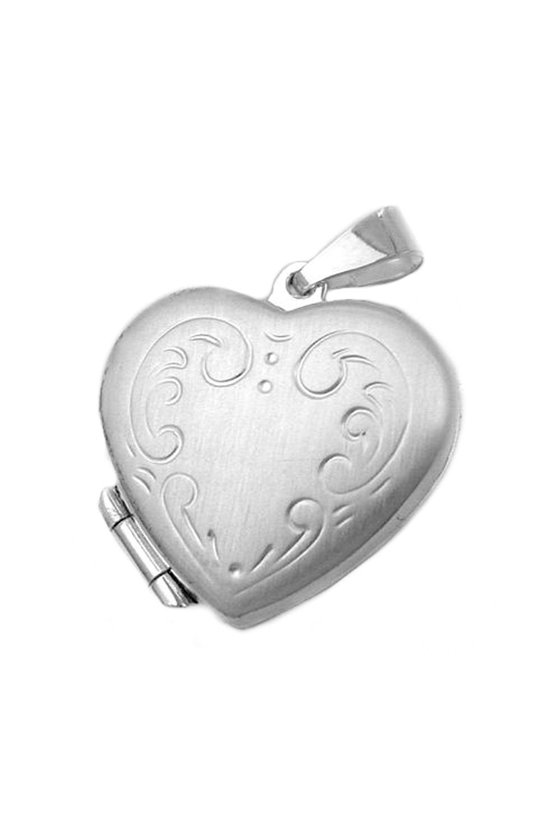 LOCKET HEART DIAMOND CUT SILVER 925