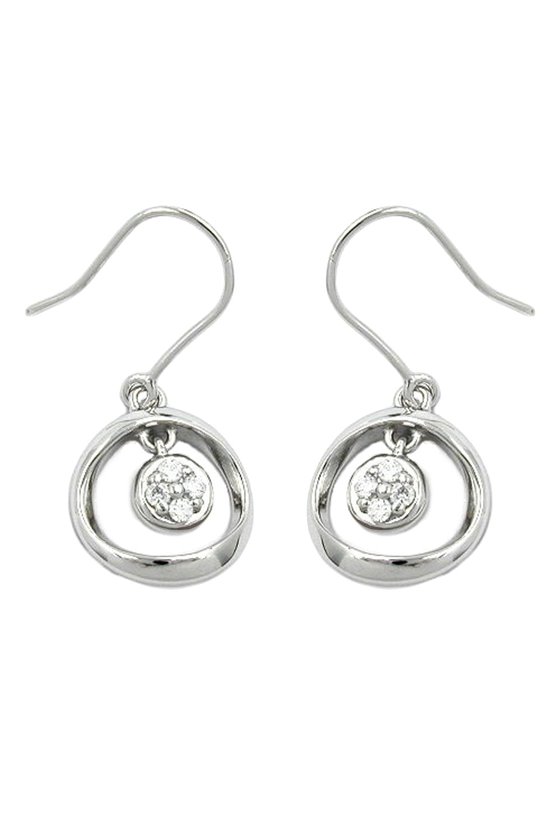 HOOK EARRINGS WITH ZIRCONIA SILVER 925