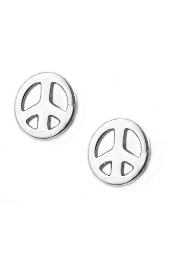 EARRINGS PEACE-SYMBOL SILVER 925