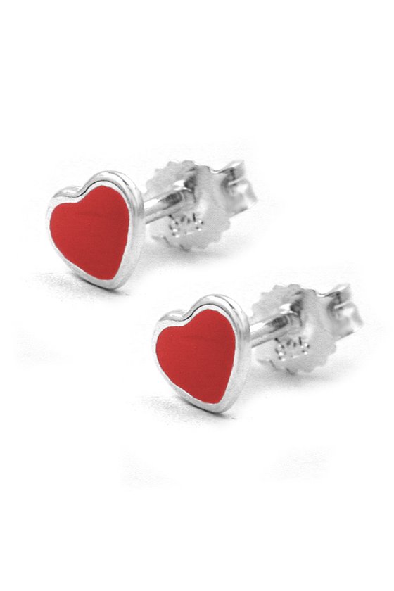 STUD EARRINGS LITTLE HEART SILVER 925