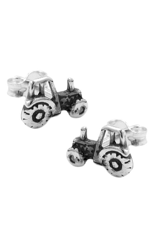 STUD EARRINGS TRACTOR SILVER 925
