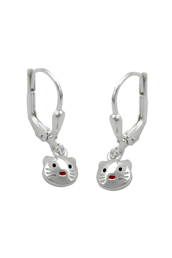 LEVERBACK EARRINGS CAT SILVER 925