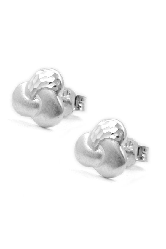STUD EARRINGS MATTE FINISH SILVER 925
