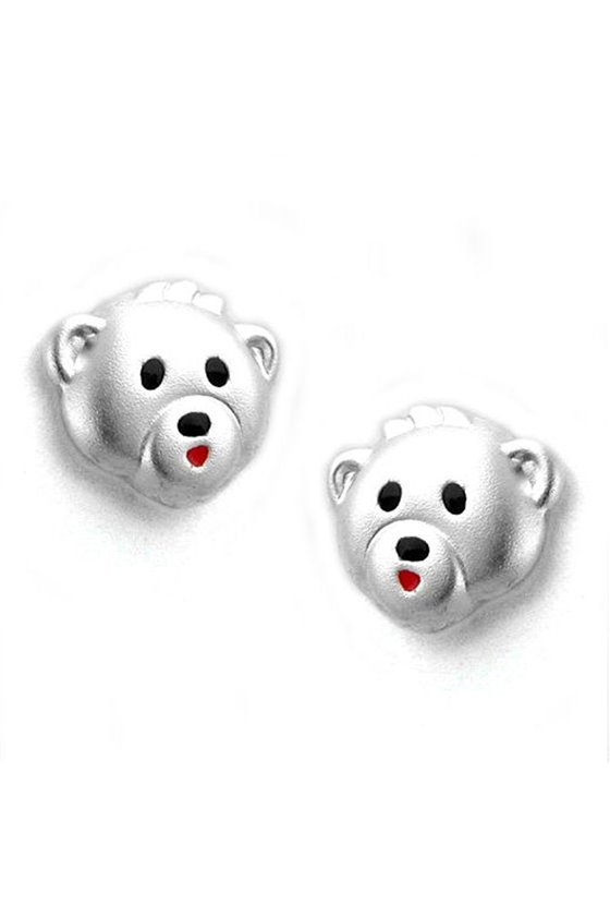 EARRINGS BEAR FACE SILVER 925
