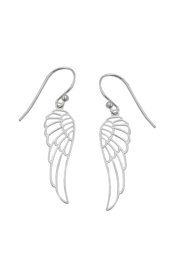 HOOK EARRINGS ANGEL WING SILVER 925