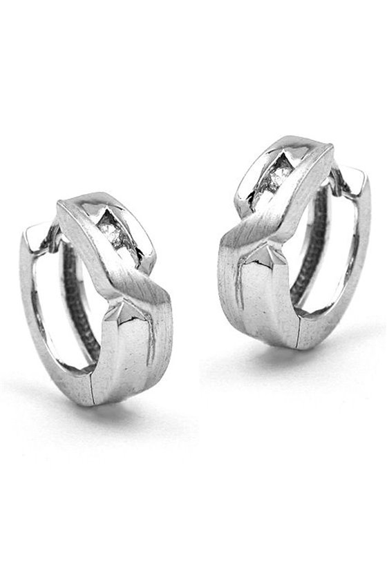 HOOP EARRINGS WITH ZIRCONIAS SILVER 925