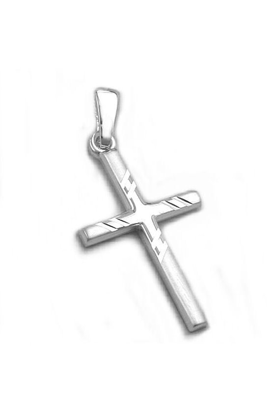PENDANT CROSS DIAMOND CUT SILVER 925