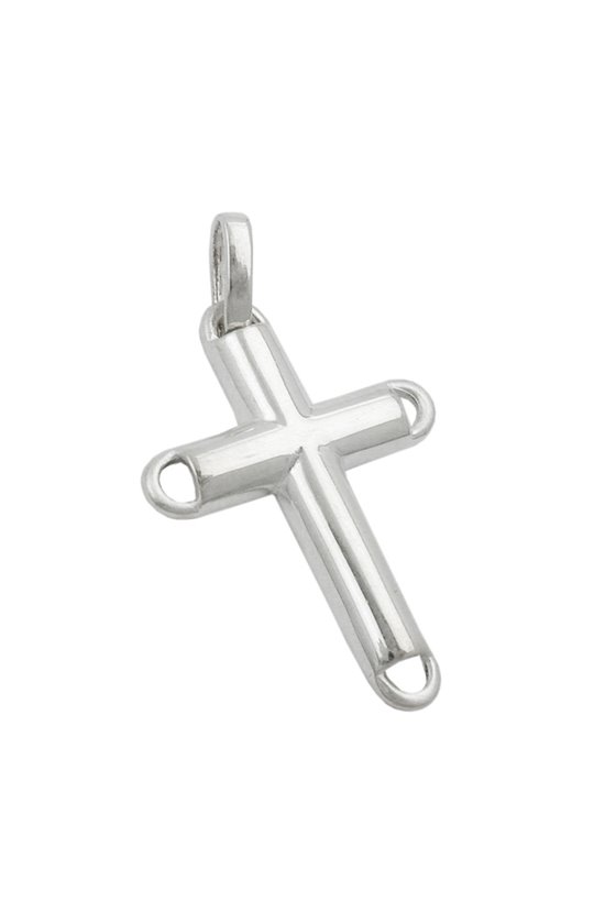PENDANT CROSS SHINY - MATT SILVER 925