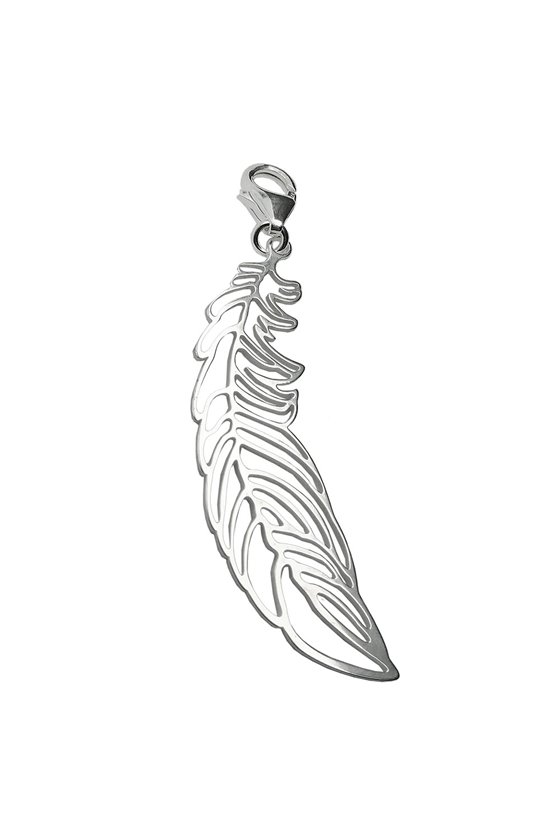 PENDANT CHARM FEATHER SILVER 925