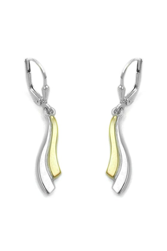 LEVERBACK EARRINGS BI-COLOURED SILVER 925
