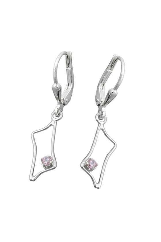 LEVERBACK EARRINGS PINK ZIRCONIA SILVER 925