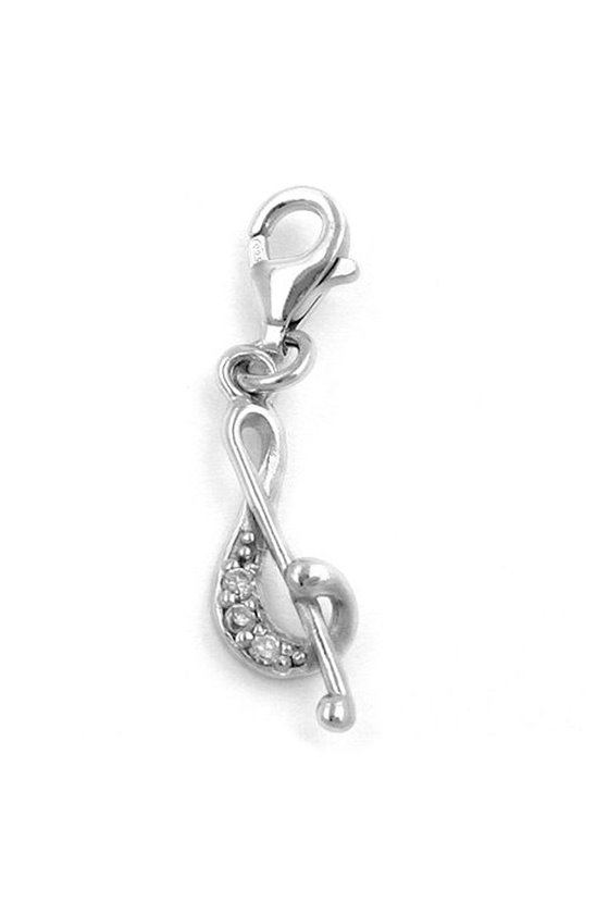 PENDANT CHARM CLEF ZIRCONIA SILVER 925