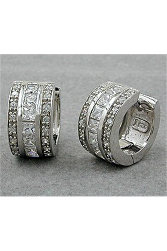 HOOP EARRINGS ZIRCONIAS SILVER 925