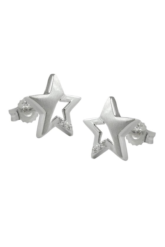 STUD EARRINGS STAR ZIRCONIA SILVER 925