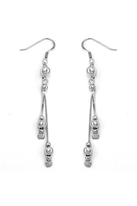 HOOK EARRINGS SNAKE CHAIN BALLS SILVER 925