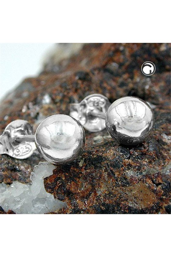 EARRINGS BALLS 6MM SILVER 925