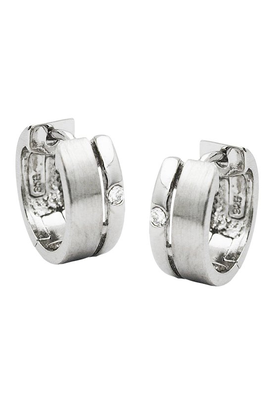 HOOP EARRINGS WITH ZIRCONIAS SILVER 925