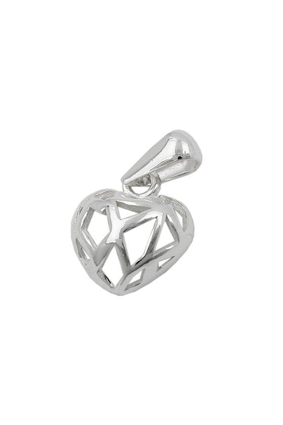 HEART PENDANT WITH HOLES SILVER 925