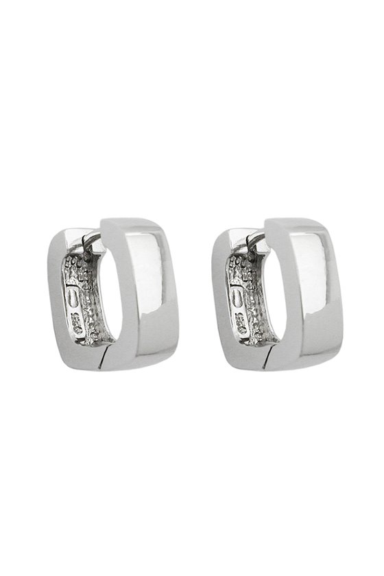 HOOP EARRINGS SQUARE SILVER 925