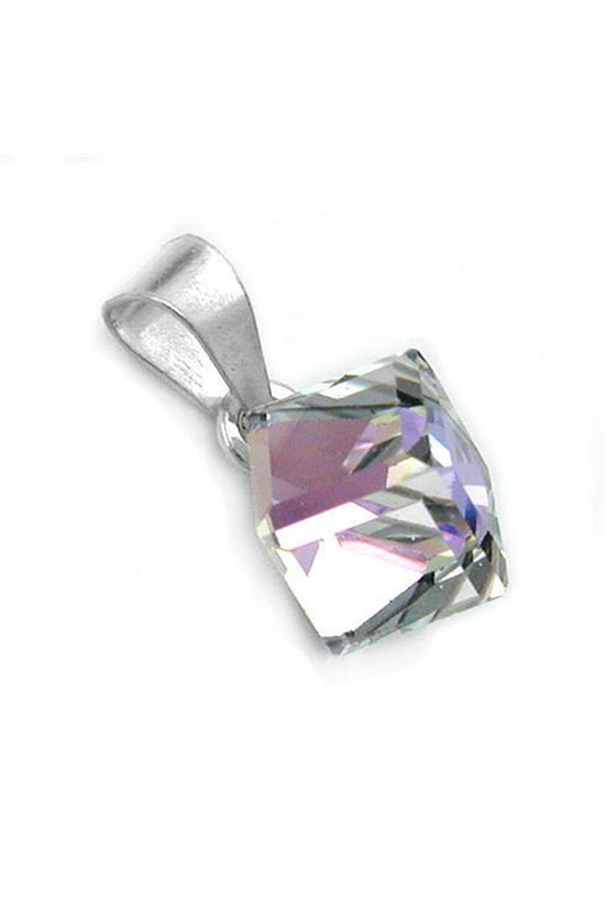 PENDANT CUBE CRYSTAL-AB SILVER 925