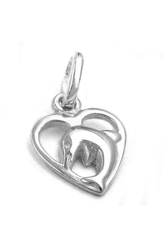 PENDANT HEART WITH DOLPHIN SILVER 925