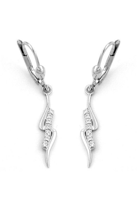 LEVERBACK EARRINGS ZIRCONIA SILVER 925