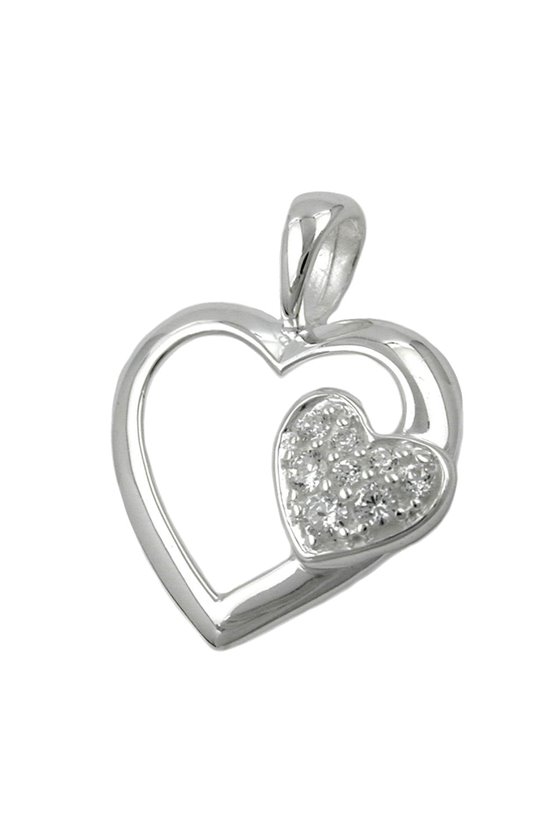 PENDANT HEART WITH ZIRCONIA SILVER 925