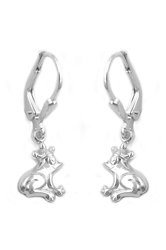 EARRINGS LEVERBACK FROG SILVER 925
