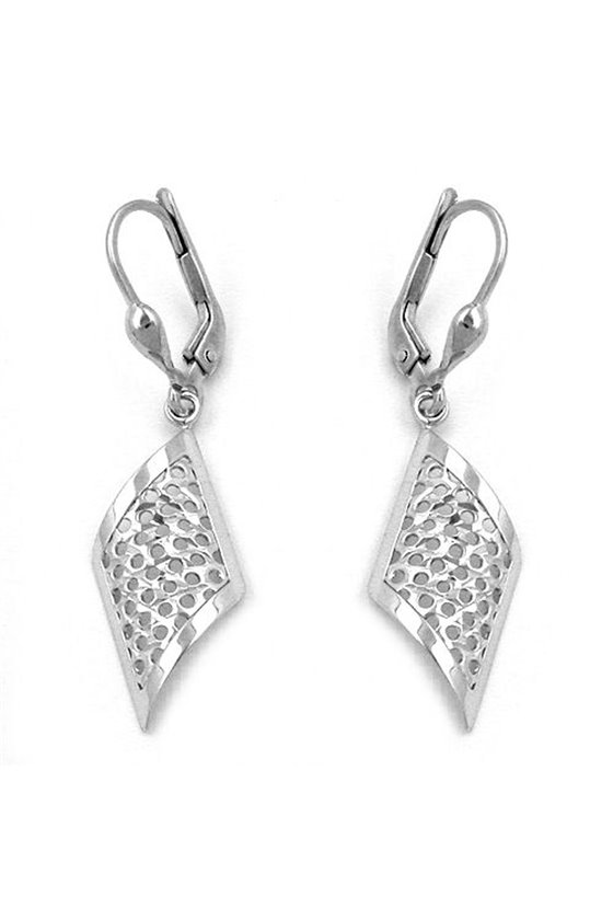 LEVERBACK EARRINGS QUADRANGULAR SILVER 925