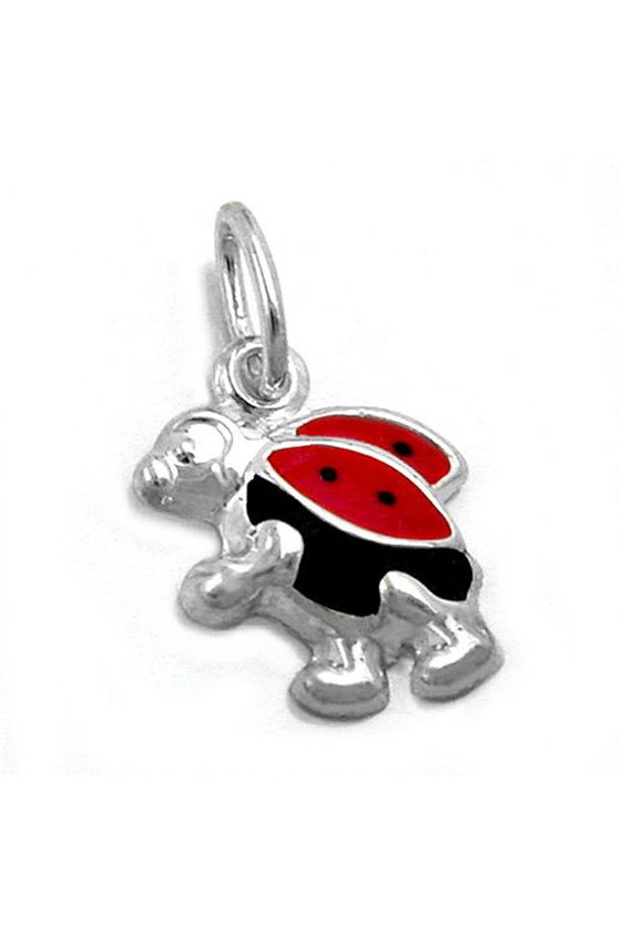 PENDANT LADYBIRD RED/BLACK SILVER 925