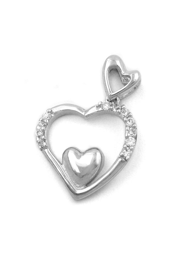 HEART PENDANT WITH ZIRCONIA 3 IN 1 SILVER 925