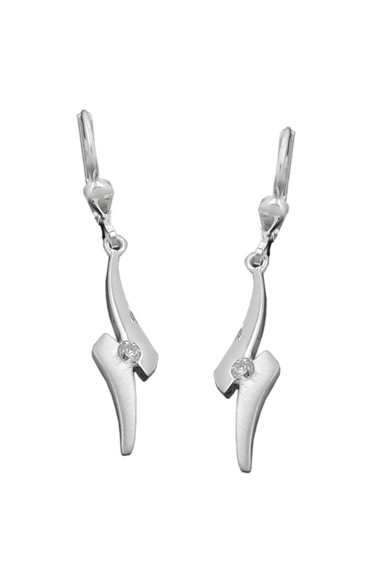 EARRINGS LEVERBACK ZIRCONIA SILVER 925