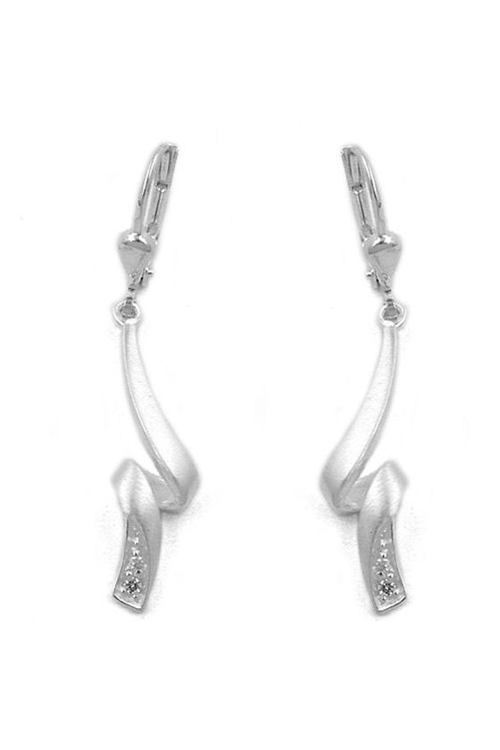 EARRINGS LEVERBACK ZIRCONIA SILVER 925