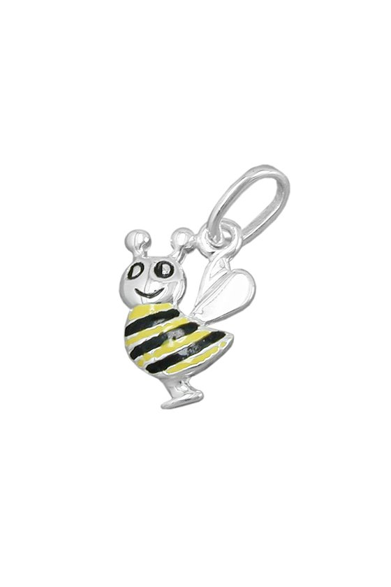 PENDANT BEE YELLOW-BLACK SILVER 925