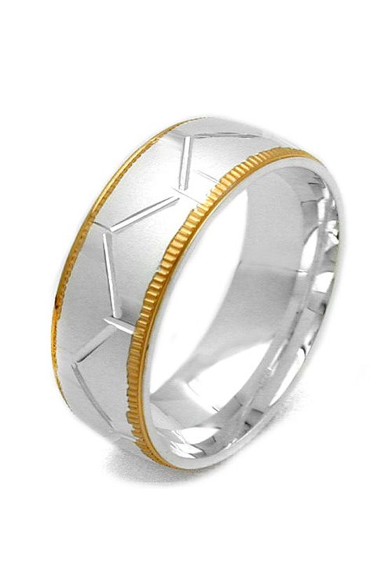 RING TWO TONE HONEYCOMB PATTERN SILVER 925