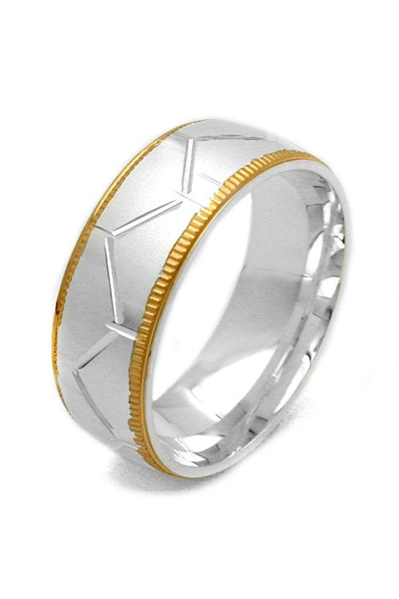 RING TWO TONE HONEYCOMB PATTERN SILVER 925