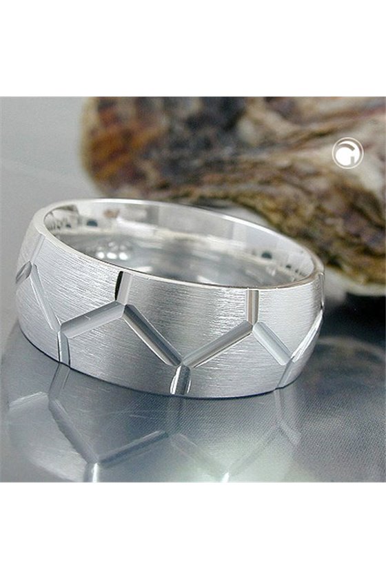 RING HONEYCOMB PATTERN SILVER 925