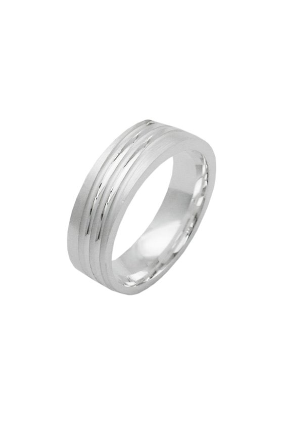 RING DIAGONAL LINES SILVER 925
