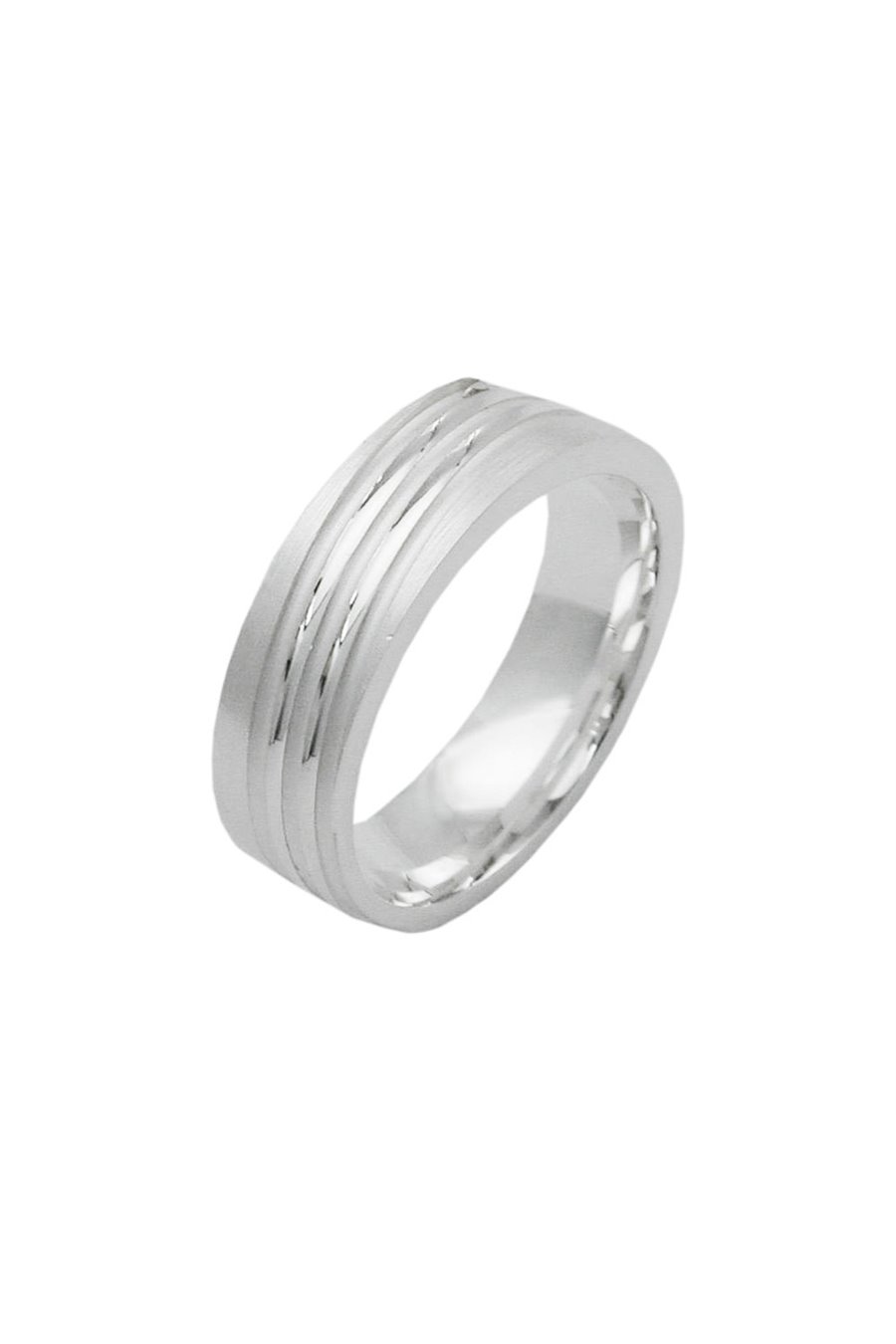 RING DIAGONAL LINES SILVER 925