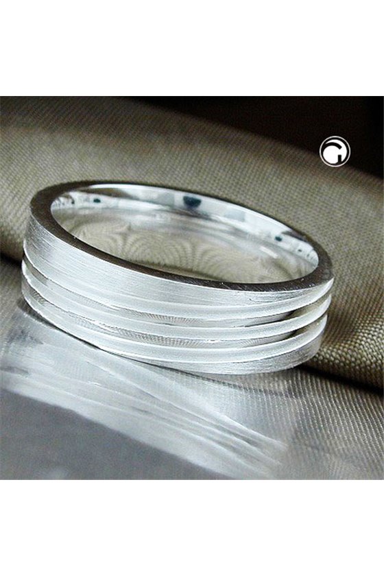 RING DIAGONAL LINES SILVER 925