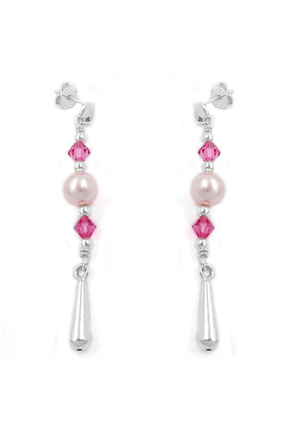 EARRINGS ROSE ZIRCONIA SILVER 925