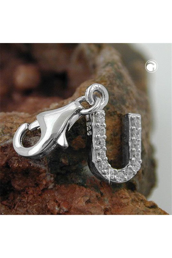 PENDANT CHARM LETTER U SILVER 925
