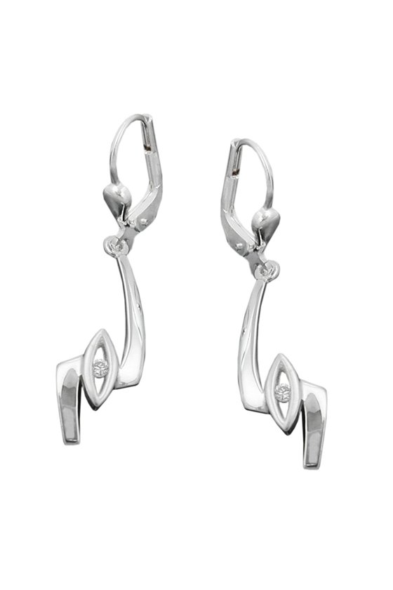 EARRINGS LEVERBACK ZIRCONIA SILVER 925