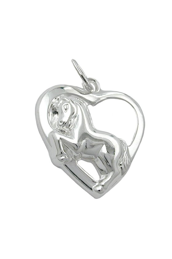 PENDANT HEART WITH HORSE SILVER 925