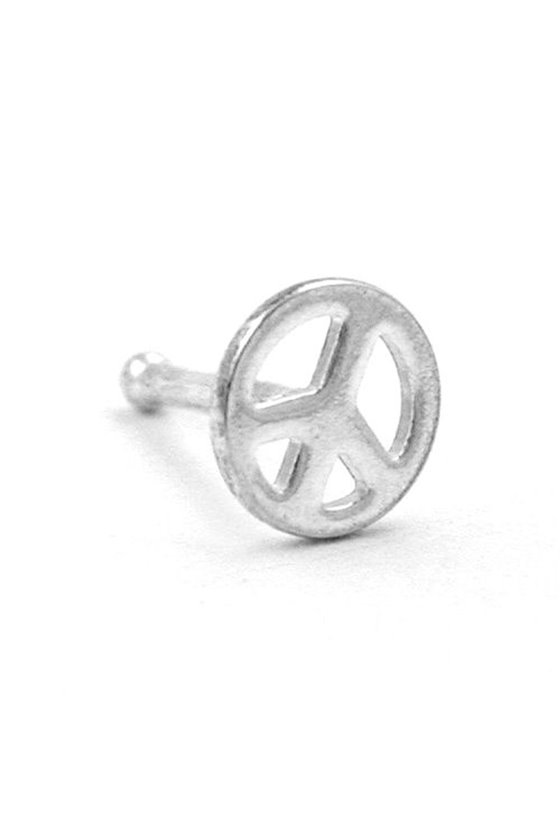 NOSE STUD-BONE PEACE SILVER 925