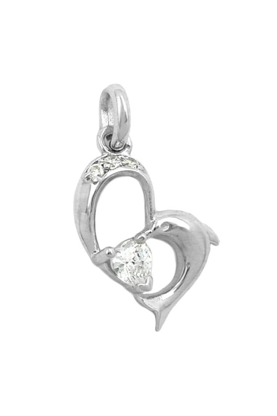 HEART/ DOLPHIN PENDANT WITH ZIRCONIA SILVER 925
